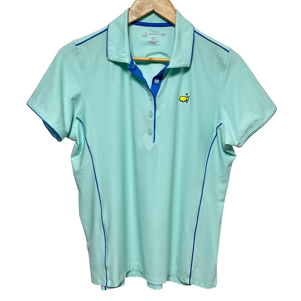 Magnolia Lane Masters Tech Polo Women Large Mint Augusta Golf Tournament Sport